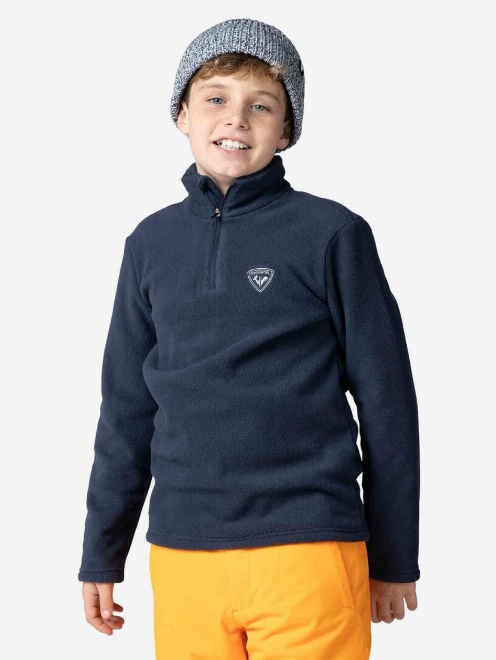Rossignol Half Zip Fleece Long Sleeve Top Navy Kids Cold Weather Ski Size 8